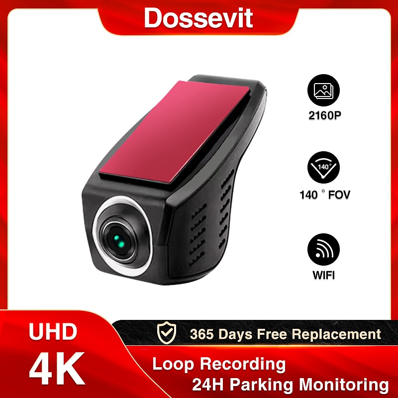 Dossevit-2160P WiFi  ķ, 140     ĸ ڵ DVR 4K ȵ̵ HD ߰ ð  ī޶ (G- )